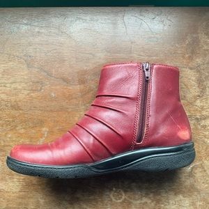 Red Clark’s Ankle Boots